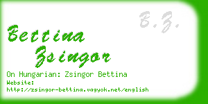 bettina zsingor business card